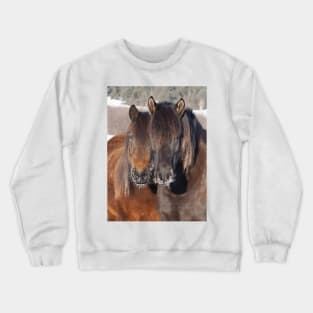 Two horses in winter Crewneck Sweatshirt